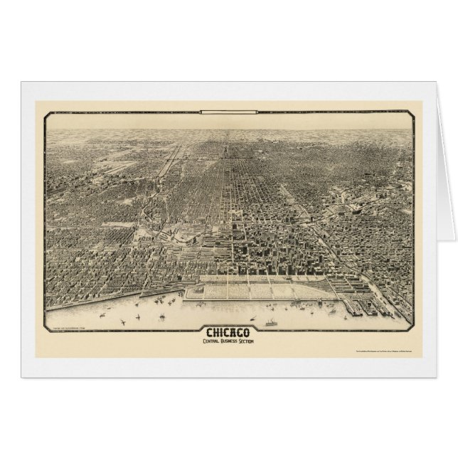 Carte panoramique de Chicago, IL - 1916 (Devant horizontal)