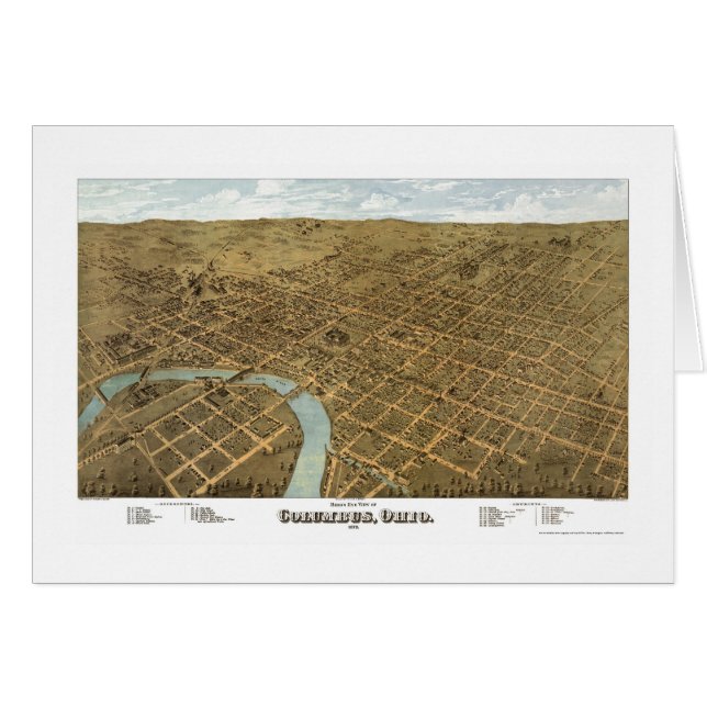 Carte panoramique de Columbus, OH - 1872 (Devant horizontal)