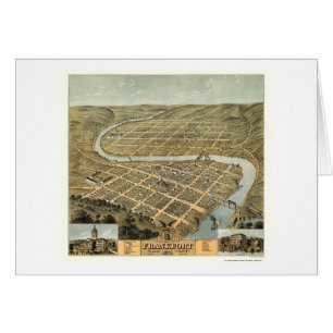 Carte panoramique de Frankfort, KY - 1871
