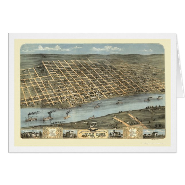 Carte panoramique de Little Rock, Arkansas - 1871 (Devant horizontal)