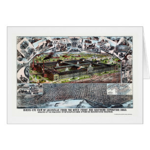 Carte panoramique de Louisville, KY - 1883