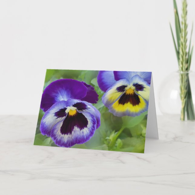 Carte Pansies bleues (Devant)