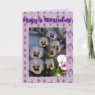 Carte Pansies violettes Pansy Fleur Floral Photo Art Car