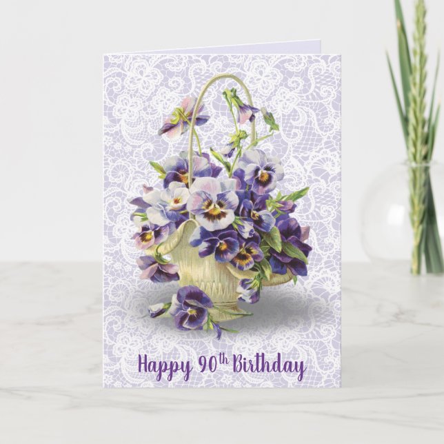 Carte Pansy Pasket pour 90e anniversaire (Devant)