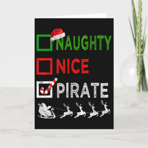 Carte Pantalon de pirate Noël naughty nice drôle de Sant