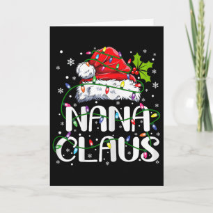 Carte Pantalon de pyjama de Noël Nana Claus lumières fam