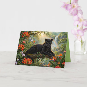 Carte Panthère noire Fleurs de la jungle du Kenya Cascad