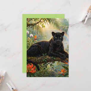 Carte Panthère noire Kenya Fleurs de jungle Cascade