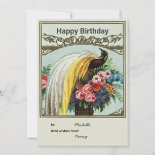 Carte paon d'anniversaire personnalisée