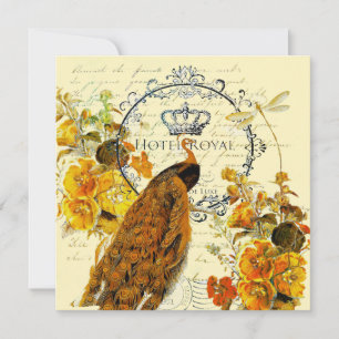 Carte paon d'automne