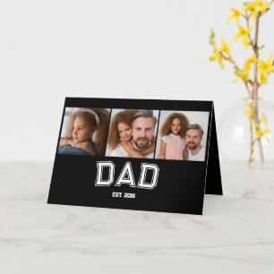 Carte Papa a établi Élégant 3 Cadeaux Photo Noir