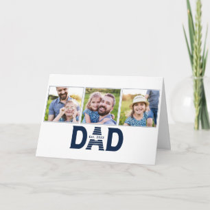 Carte Papa a établi Navy Blue Moderne Simple 3 Photo