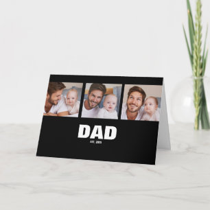 Carte Papa a fondé la photo moderne de 3 noir pour la fê