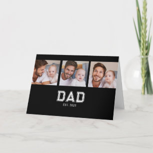 Carte Papa a fondé la photo moderne de 3 noir pour la fê