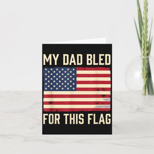 Carte Papa a saigné pour ce drapeau Fierté militaire amé (Devant)