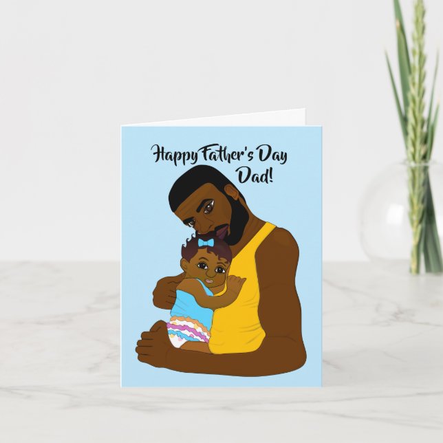 Carte Papa afro-américain Joyeuse fête des pères  (Devant)