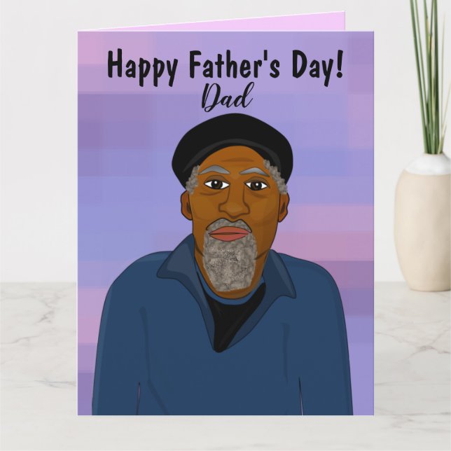 Carte Papa afro-américain Joyeuse fête des pères  (Devant)