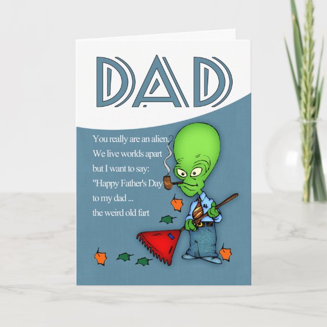 Carte Papa, alien humoristique de fête des pères (Devant)