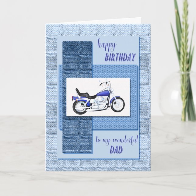Carte Papa, anniversaire de moto (Devant)