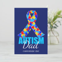 Papa autisme personnalisé ruban bleu Fête des Père