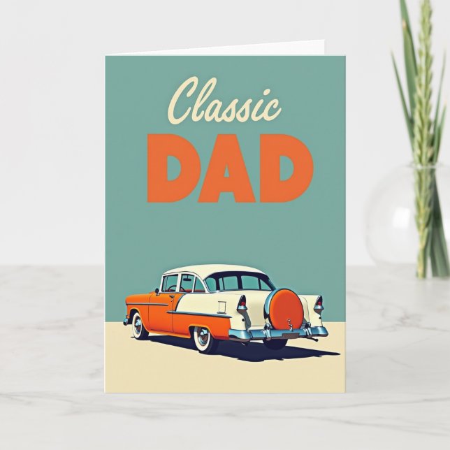 Carte Papa Auto Vintage (Devant)