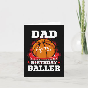 Carte Papa basket-ball anniversaire Garçon Famille Balle