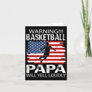Carte Papa basket-ball hurle drôle Papa basket-ball 