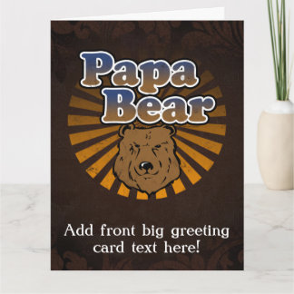 Carte Papa Bear, Fête des pères Cool Vintage Look