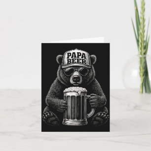 Carte Papa Beer - Drôle d'ours de papa buvant de l'humou