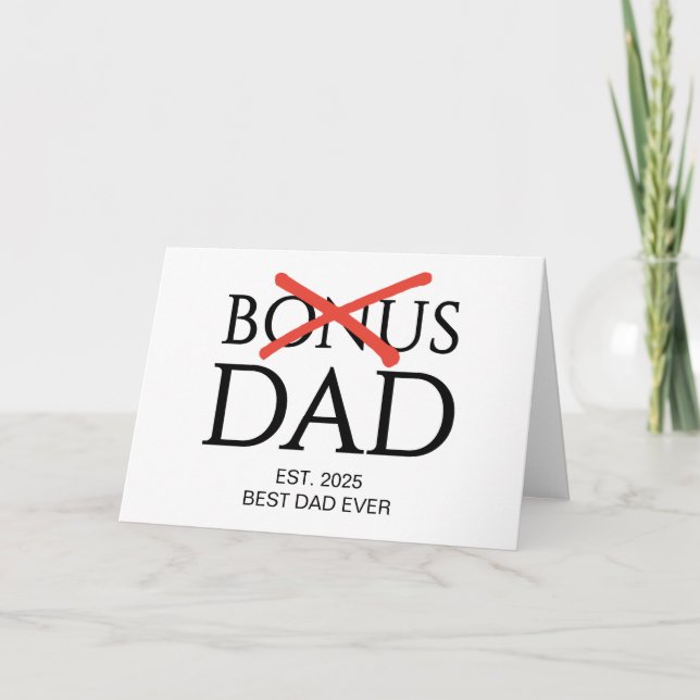 Carte PAPA BONUS ACCEPTÉ Fête des Pères établie (Devant)