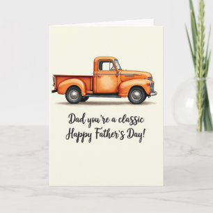 Carte Papa Camion Orange Vintage