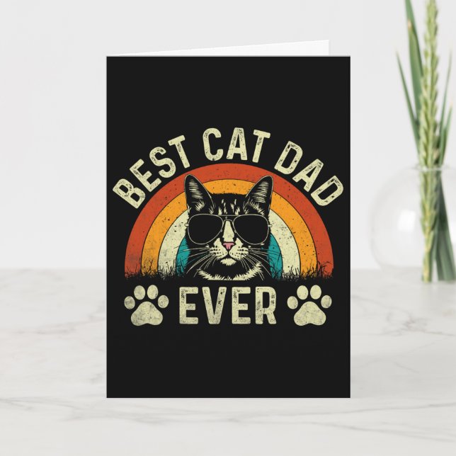 Carte Papa Chat Meilleur Papa Chat Incroyable Drôle de P (Devant)