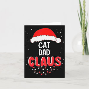 Carte Papa Chat Père Noël Costume de Noël Assorti Pour