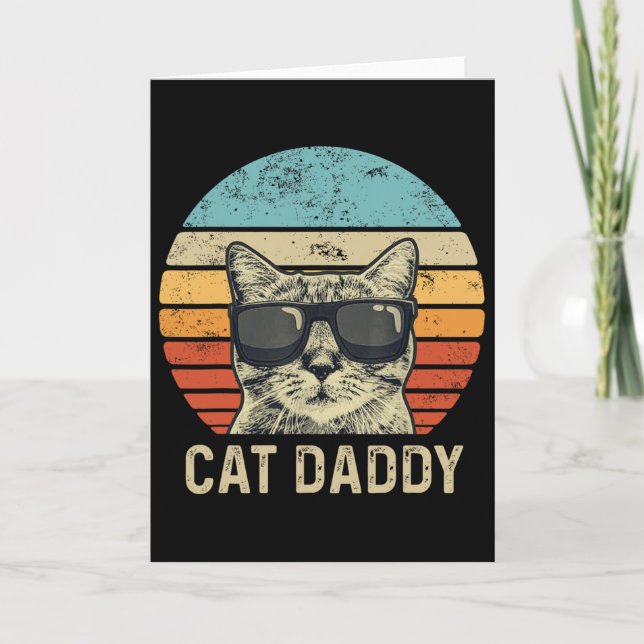 Carte Papa Chat Rétro Lunettes de Soleil Chat Cool Cadea (Devant)