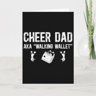 Carte Papa cheerleader Papa qui marche avec son portefeu
