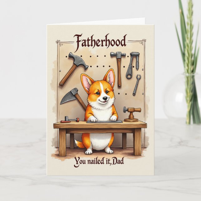 Carte Papa Chien Artisanat (Devant)