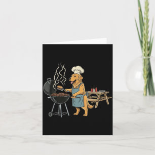 Carte Papa Chien Cuisine Bbq Vintage Retriever D'or