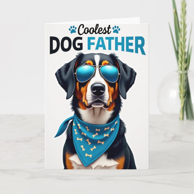 Carte Papa Chien le Plus Cool de Chevron (Devant)