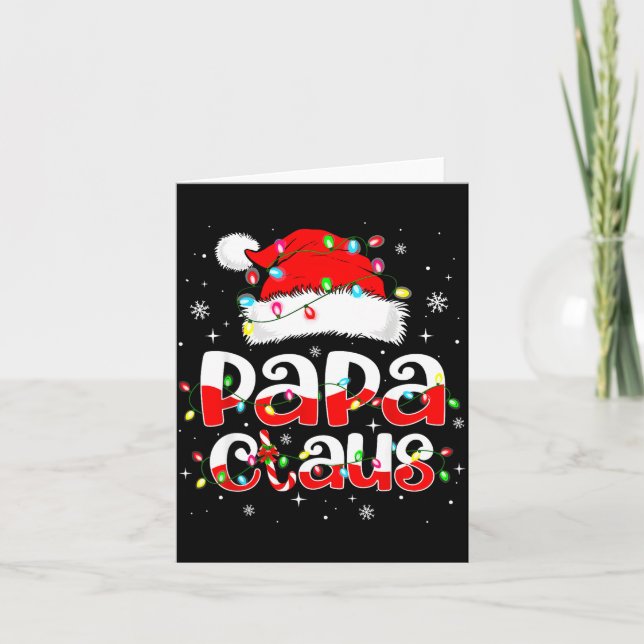 Carte Papa Claus Funny Christmas Lights Pajama Family Ma (Devant)