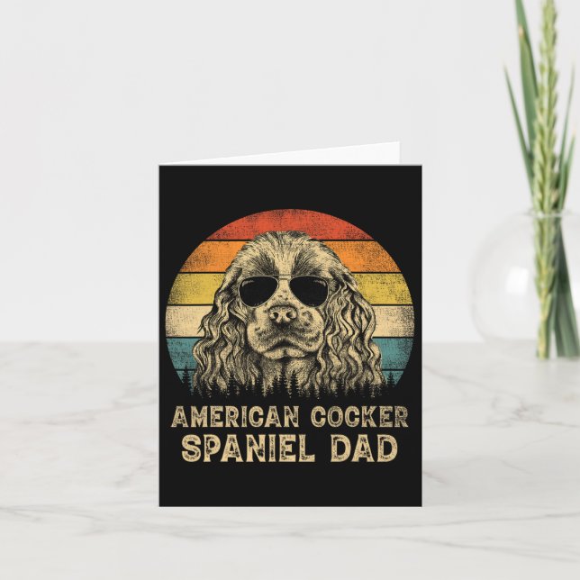 Carte Papa Cocker Spaniel Américain Amoureux des Chiens  (Devant)
