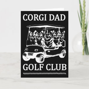 Carte Papa Corgi Rétro Club de Golf Chien Mignon Balança