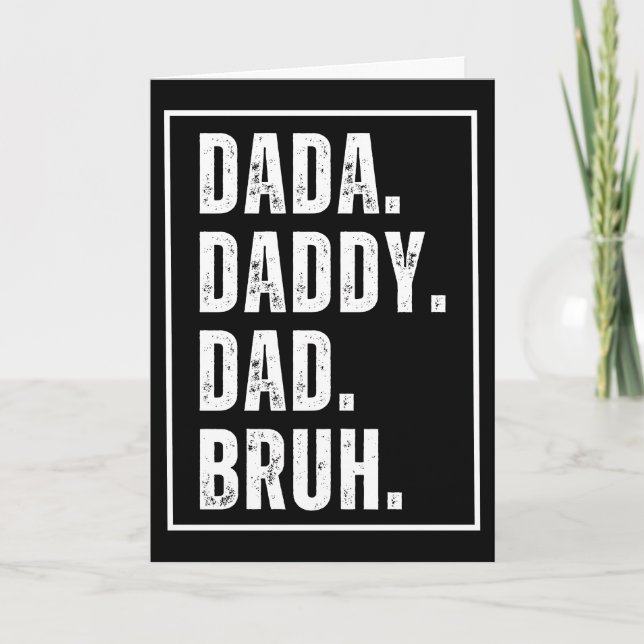 Carte Papa Dada Papa Bruh rétro en détresse pour la fête (Devant)