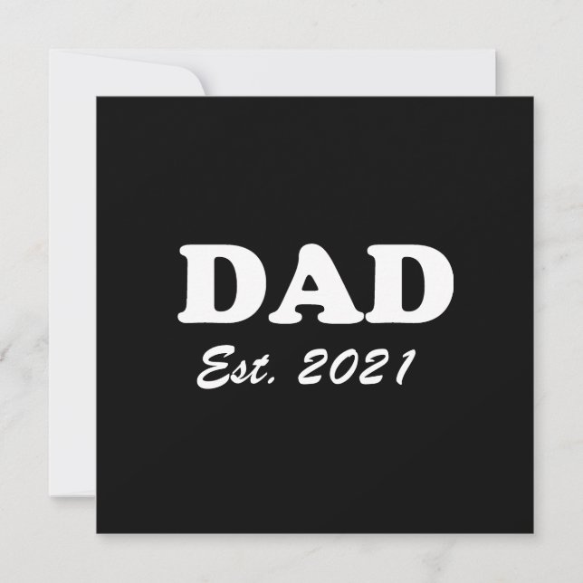Carte Papa date établie date fixe noir et blanc moderne (Devant)