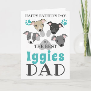 Carte Papa de chien Iggies Greyhound italien Cute Fête d