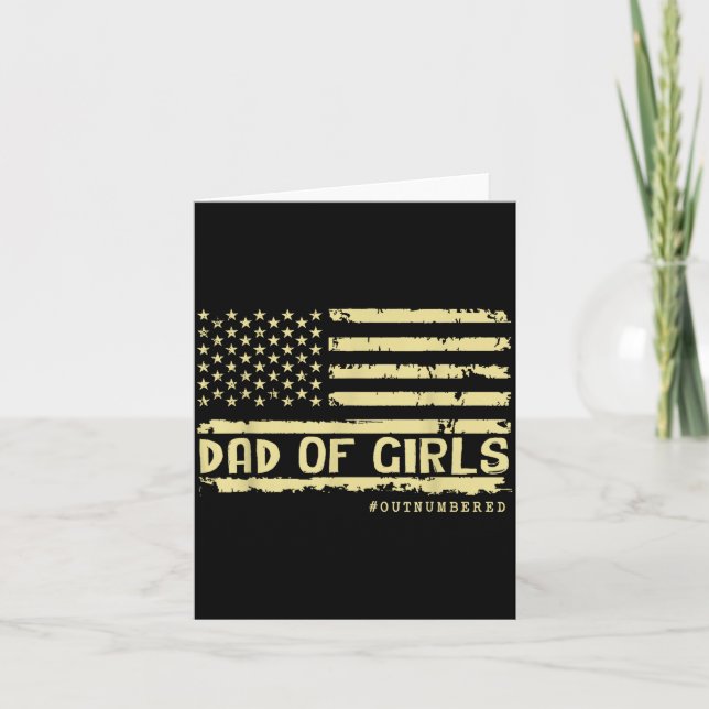 Carte Papa de filles surpassées par nous Drapeau Fête de (Devant)
