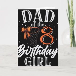Carte Papa de huit 8 ans Fête d'anniversaire de fille Sk