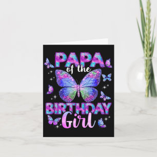 Carte Papa de la famille papillon de la fille d'annivers