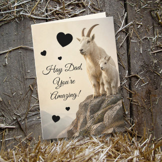 Carte Papa de la ferme chèvre drôle Fête des Pères