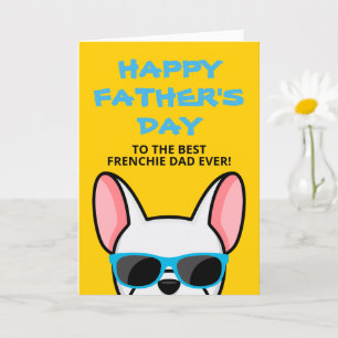 Carte Papa de la Fête des Pères Taureau Français Blanc
