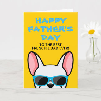 Carte Papa de la Fête des Pères Taureau Français Blanc